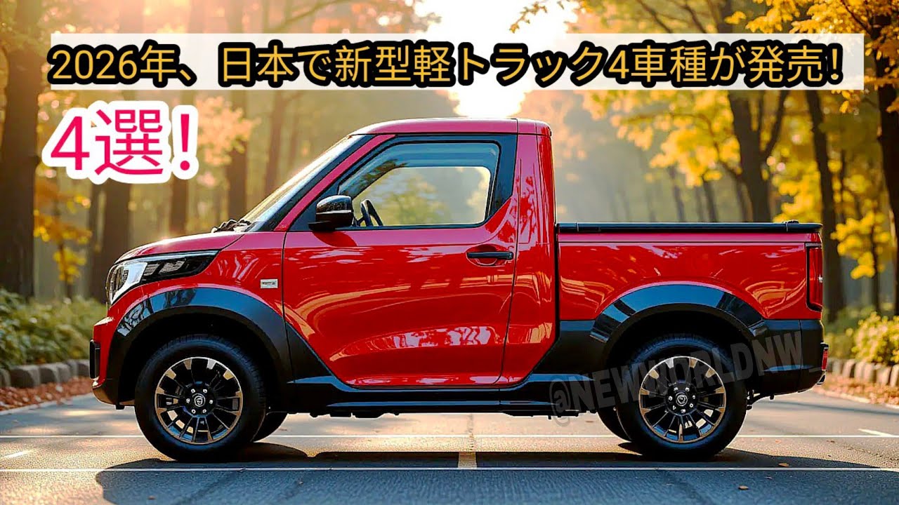 2026年、日本で新型軽トラック4車種が発売！ホンダ アクティ、トヨタ ピクシス、スバル 760、スズキ キャリイ、どれも超カッコいい！