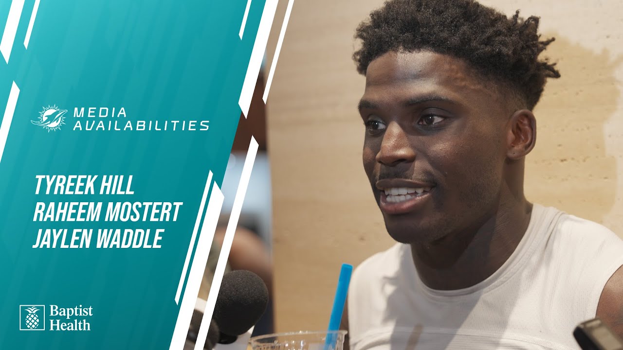 Hill, Mostert and Waddle meet with the media l Miami Dolphins