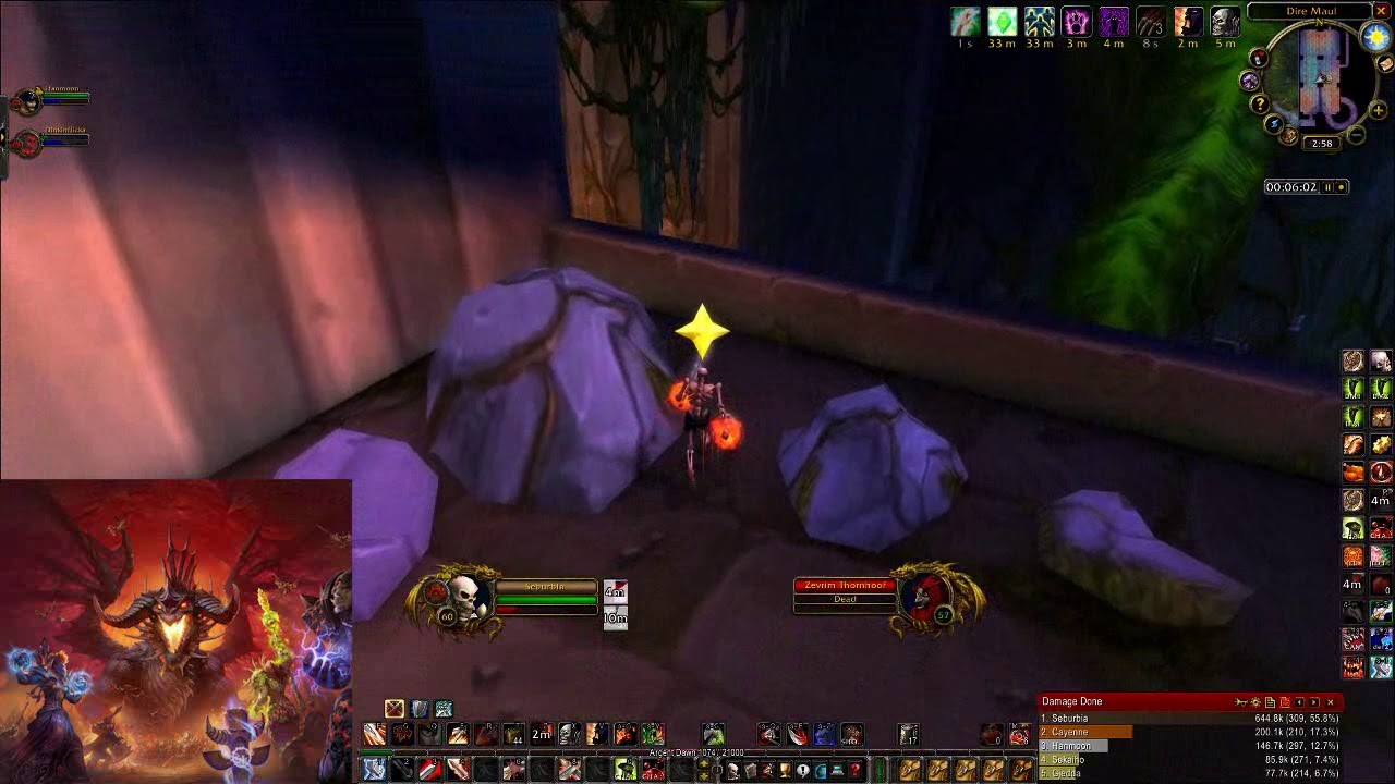 WoW Classic - Dire Maul East Jump Run (Priest/Warrior Duo) - 10m38s