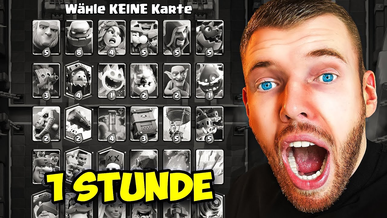 😱❌ICH DARF 1 STUNDE LANG *KEINE* KARTE WÄHLEN... (Mega Auswahl Eskalation) | Clash Royale Deutsch