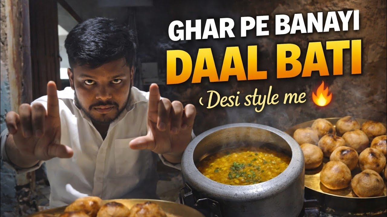 Ghar pe banaya Daal Bati vlog #vlog #desi