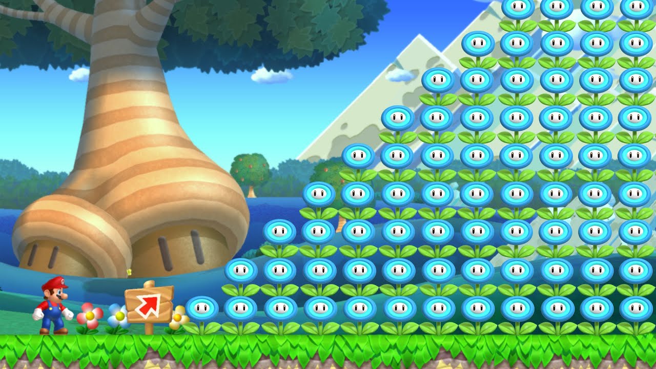 What Happens when Mario use 999 Ice Flowers in New Super Mario Bros. U Deluxe?
