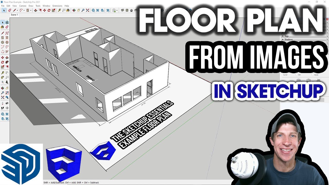 FLOOR PLANS FROM IMAGES in SketchUp Pro! Updated for 2021! (Getting Started with SketchUp Pro Ep 4)