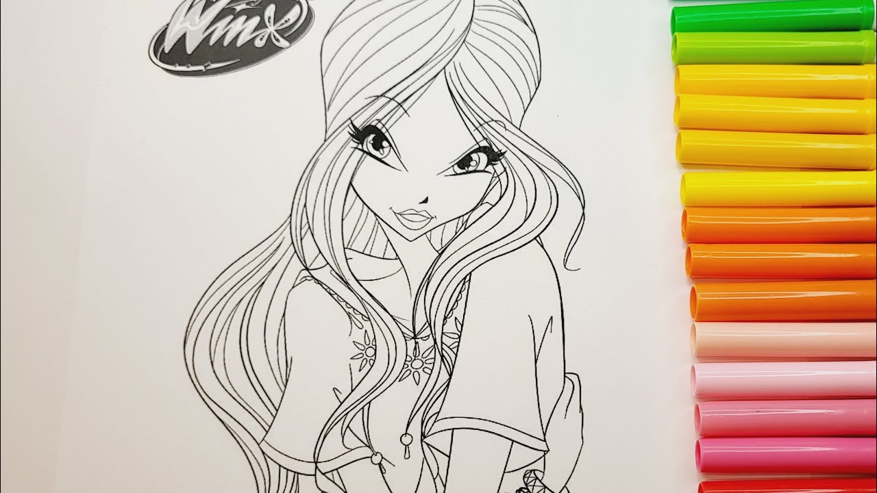 Magical Coloring Fun with Winx Club: Coloring Musa Fairy! Coloring videos#coloringpages