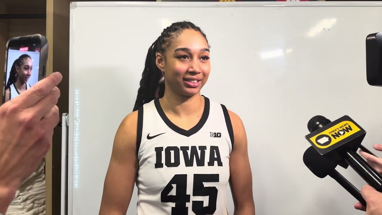 Hannah Stuelke post game versus Illinois in the 2026 Big Ten Tournament