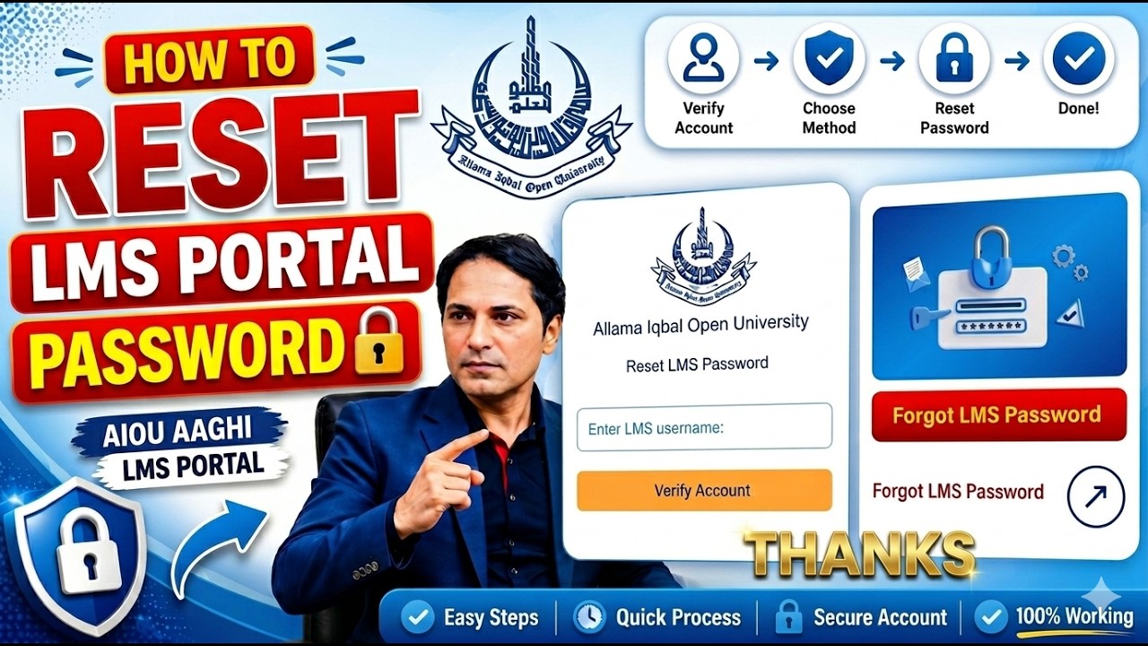 AIOU LMS Portal Reset Password 2026 | How to Reset  Aaghi LMS Portal Password