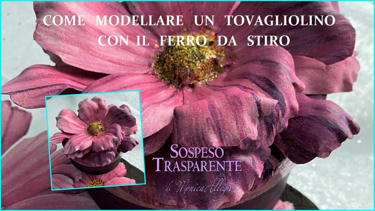 RENDERE TRIDIMENSIONALE UN TOVAGLIOLO CON IL FERRO DA STIRO SOSPESO TRASPARENTE CON MONICA ALLEGRO
