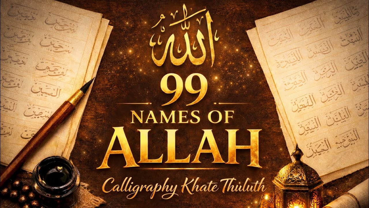 99 Names of Allah Series | Thuluth Calligraphy Part 1 | (1–5)