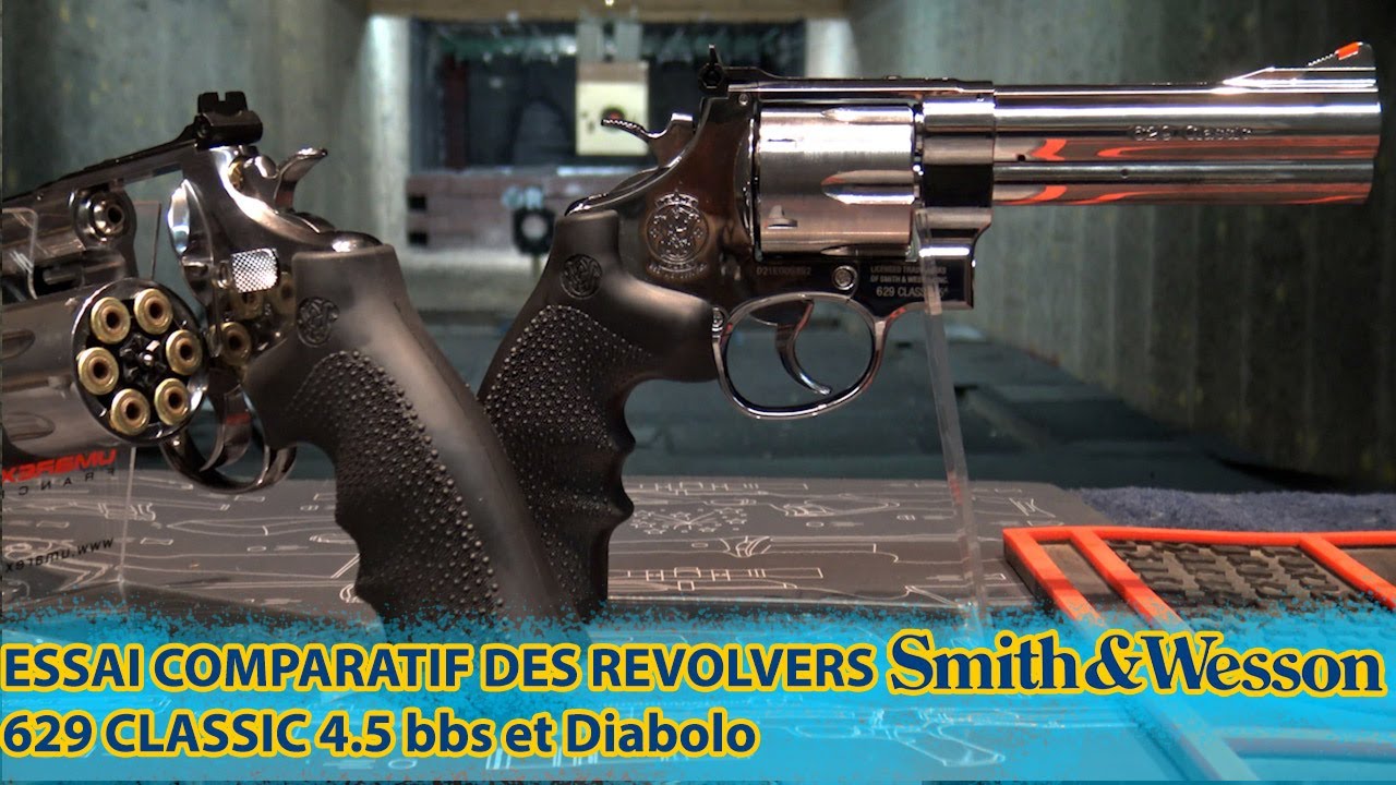 Essai comparatif des revolvers SW 629 Classic Umarex CO2 en 4.5 bb's et Diabolo