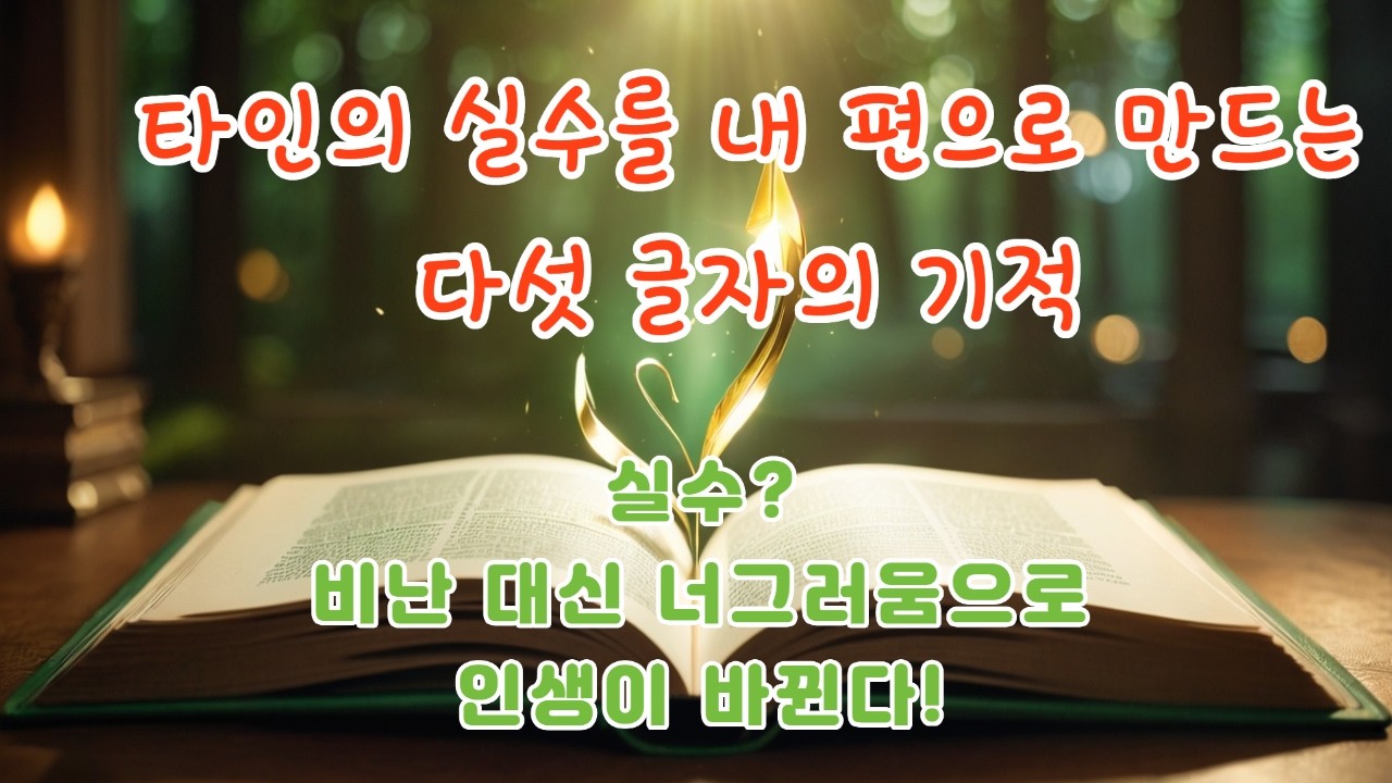 타인의 실수를 내 편으로 만드는 다섯 글자의 기적