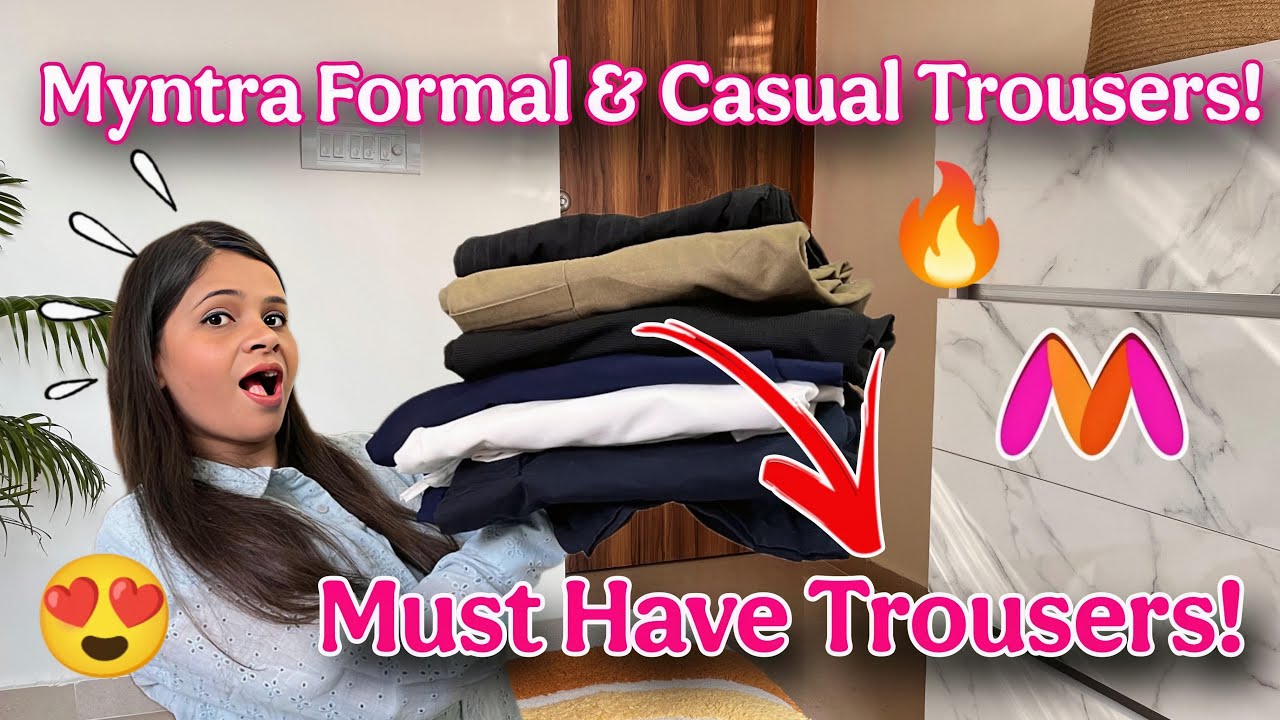 Office and Casual Wear Trousers🔥| Myntra Korean Pants Haul🤩| Kaamna Sharma #trousers #myntrafashion
