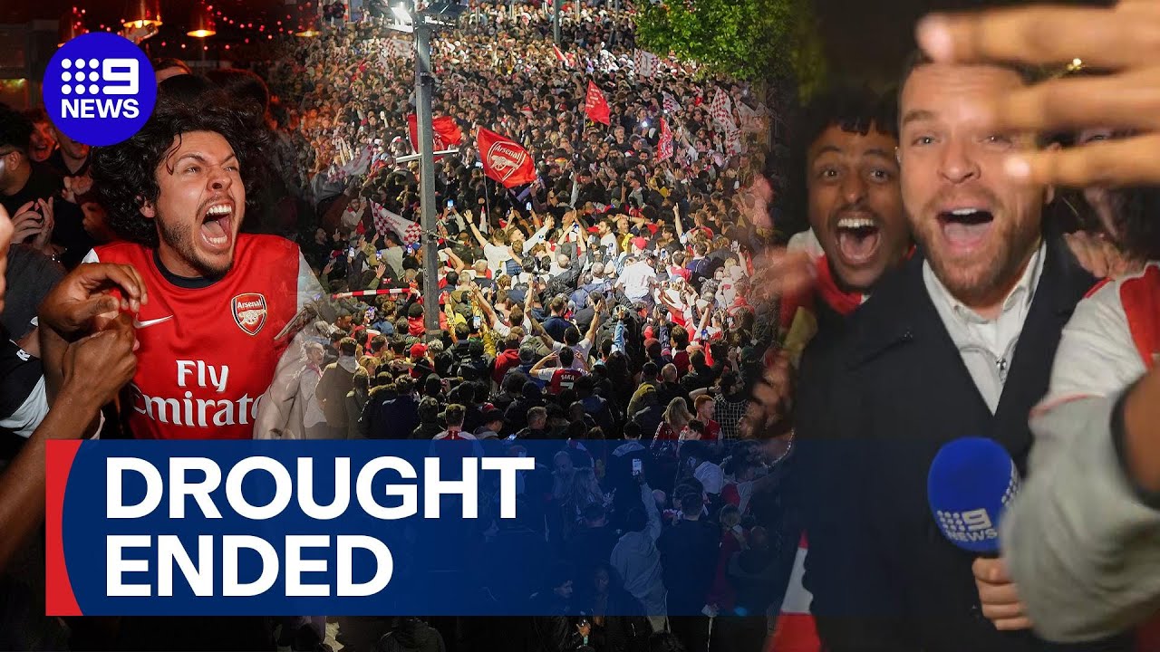 22 YEARS IN THE MAKING: Arsenal fans celebrate club's Premier League win | 9 News Australia