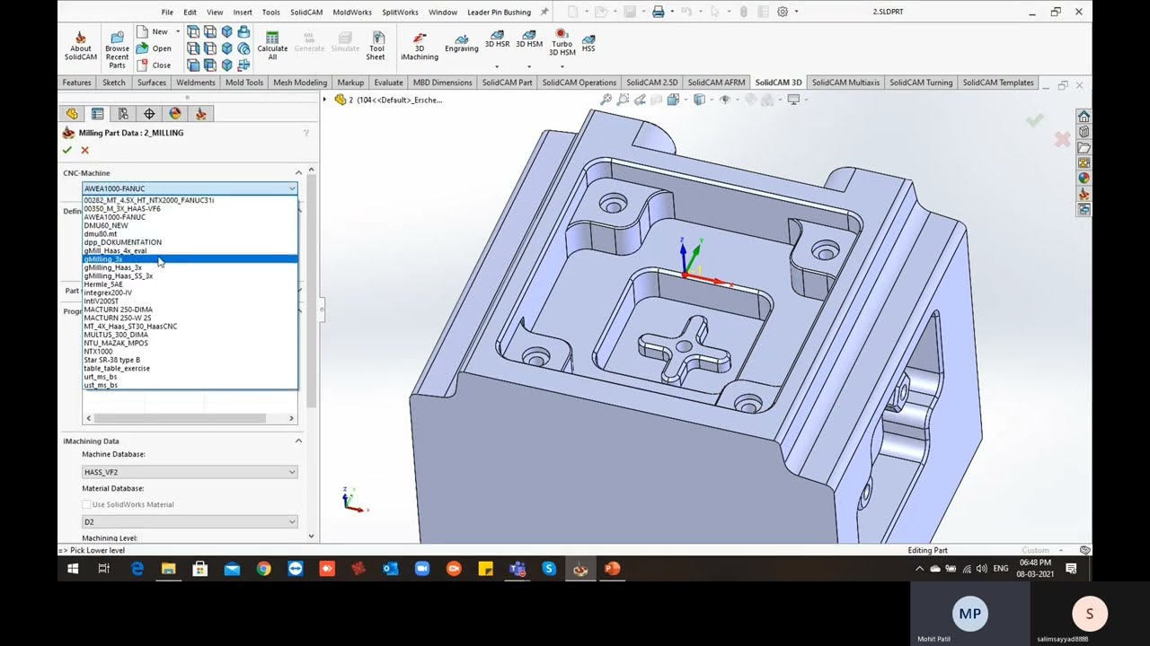 Solidcam training day 9| multi job setting program #solidcam