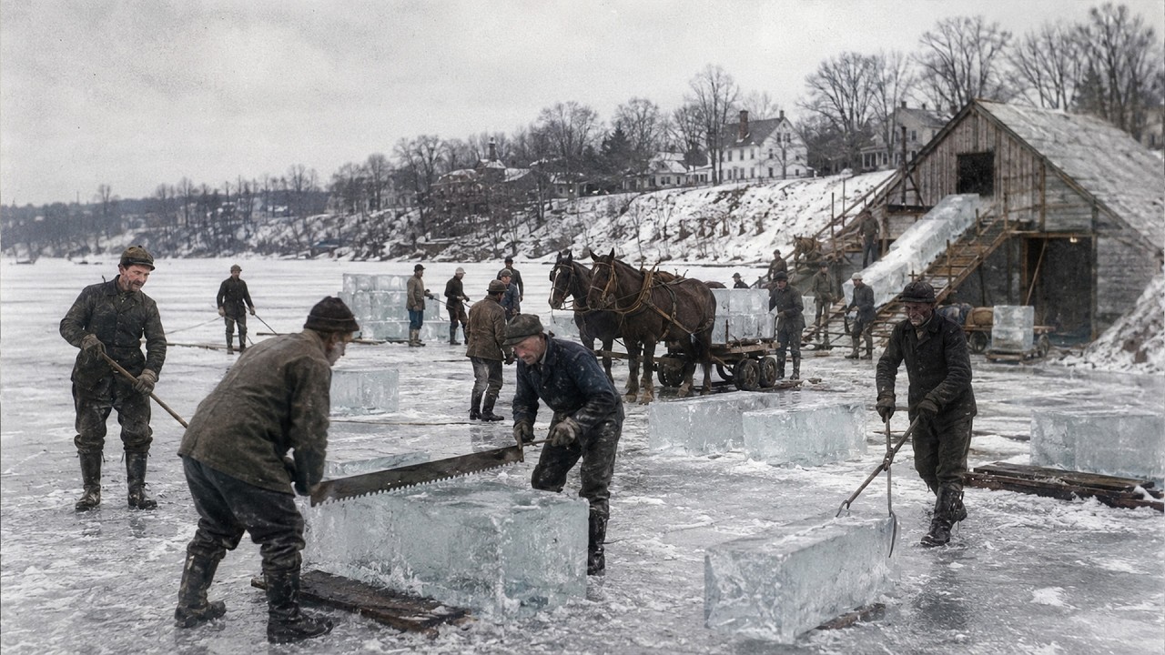 How America Cut a Winter of Ice From Frozen New England Lakes