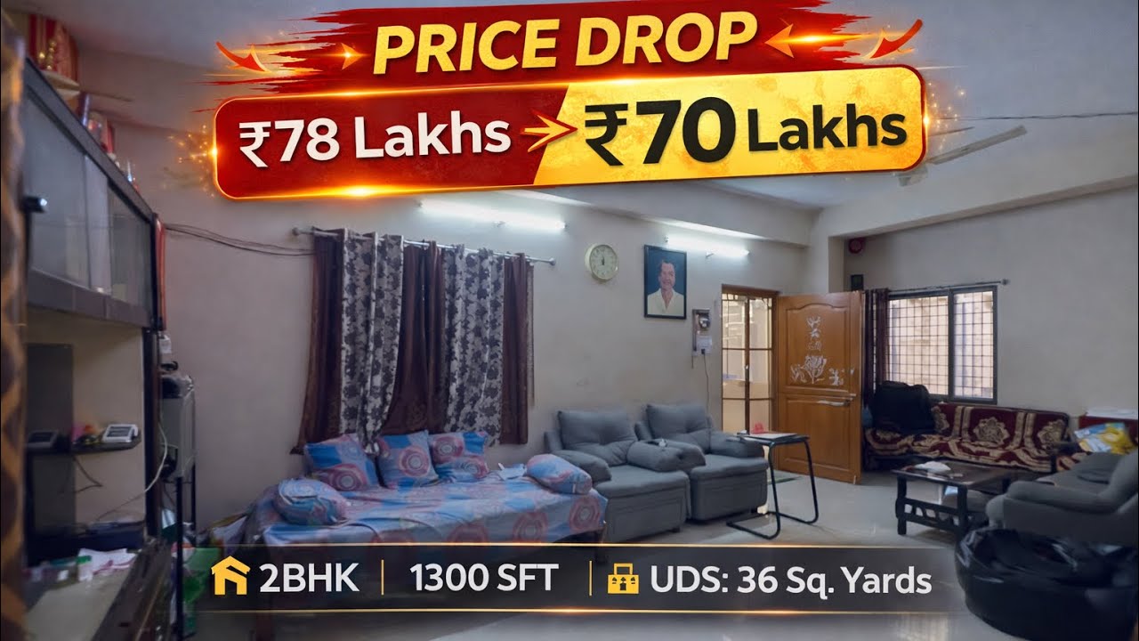 2bhk flat for Sale in Secretariat Colony | Manikonda | Hyderabad | 1300 sft ||