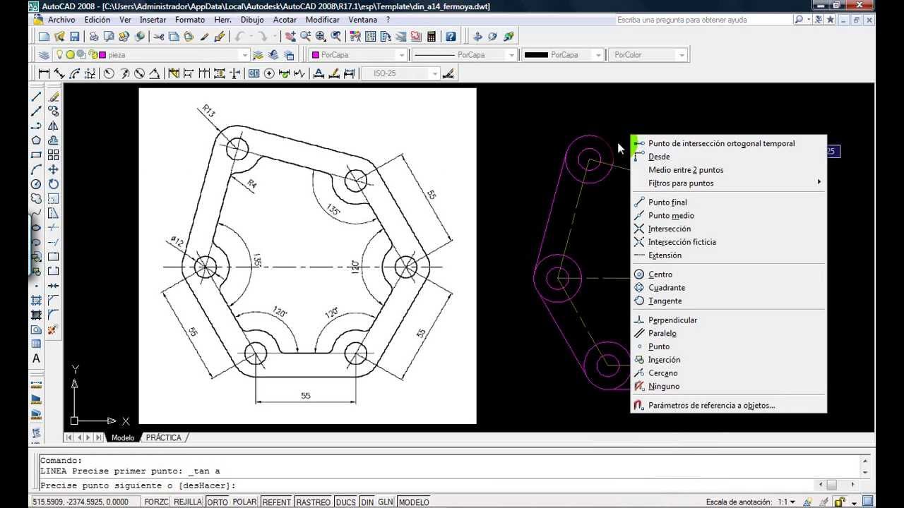 Curso AutoCAD 2D. Resolución práctica 36
