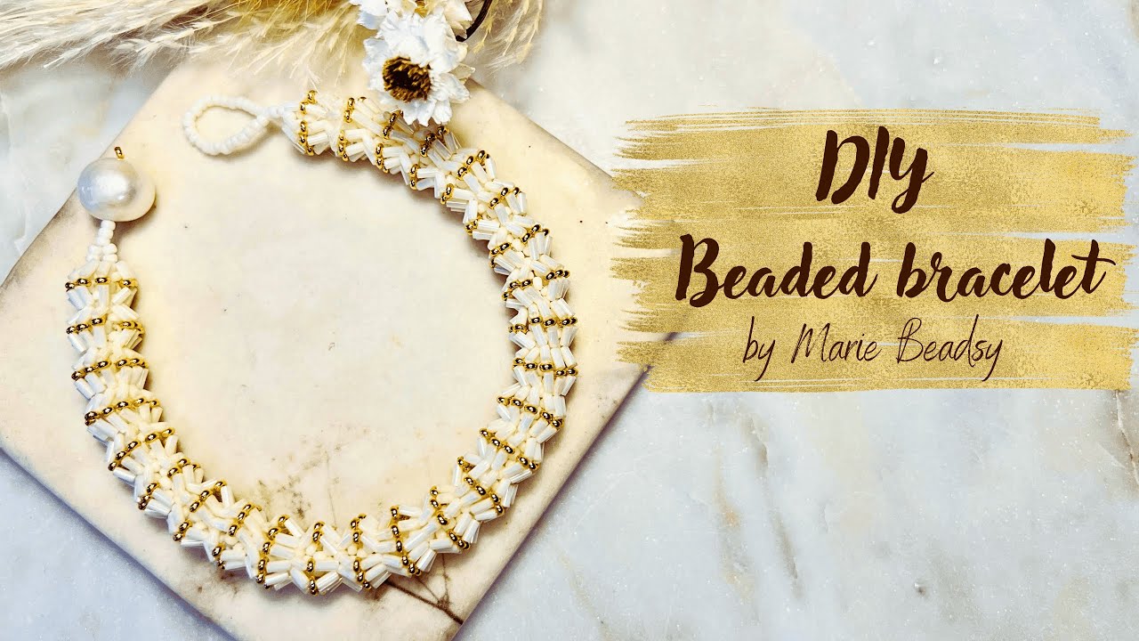 DIY Elegant Beaded Bracelet with Bugle Beads | Beading Tutorial by Marie Beadsy