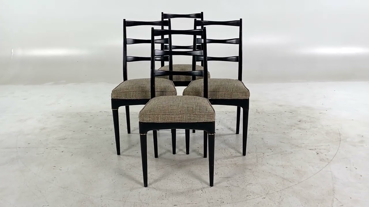 Svante Skogh for Seffle of Sweden Mid Century Ebonized Dining Chairs - Set of 4