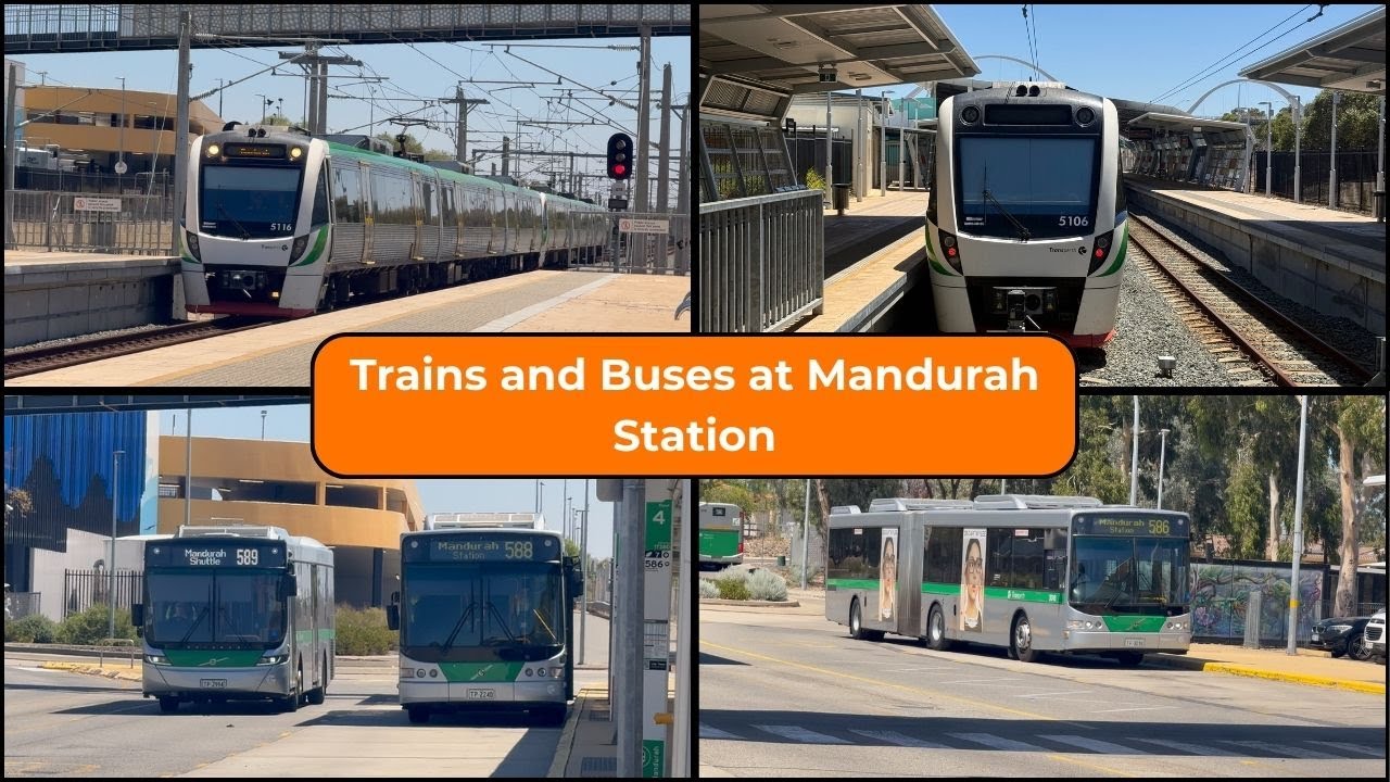 Trains and Buses at Mandurah Station