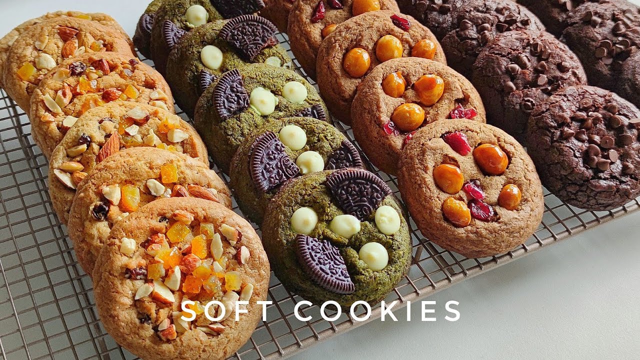 ซอฟต์คุกกี้ Soft Cookies คุกกี้นุ่มเนื้อฉ่ำเนยหอมอร่อยมาก พาทำคุกกี้นุ่มซอฟคุกกี้หน้าแน่น 4 รสชาติ