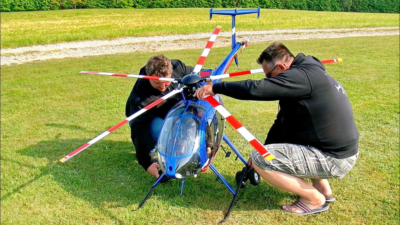 AMAZING !!! RC HUGHES-500 BIG SCALE MODEL TURBINE HELICOPTER / FLIGHT DEMONSTRATION !!!