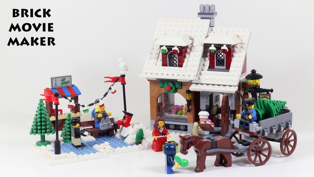 Lego 10216 Winter Village Bakery / Weihnachtsb&auml;ckerei speed build + clips