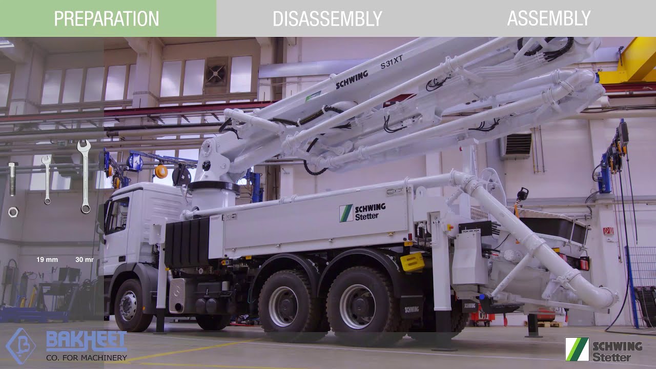 SCHWING Stetter: Tutorial 1 - Changing delivery piston truck-mounted concrete pump
