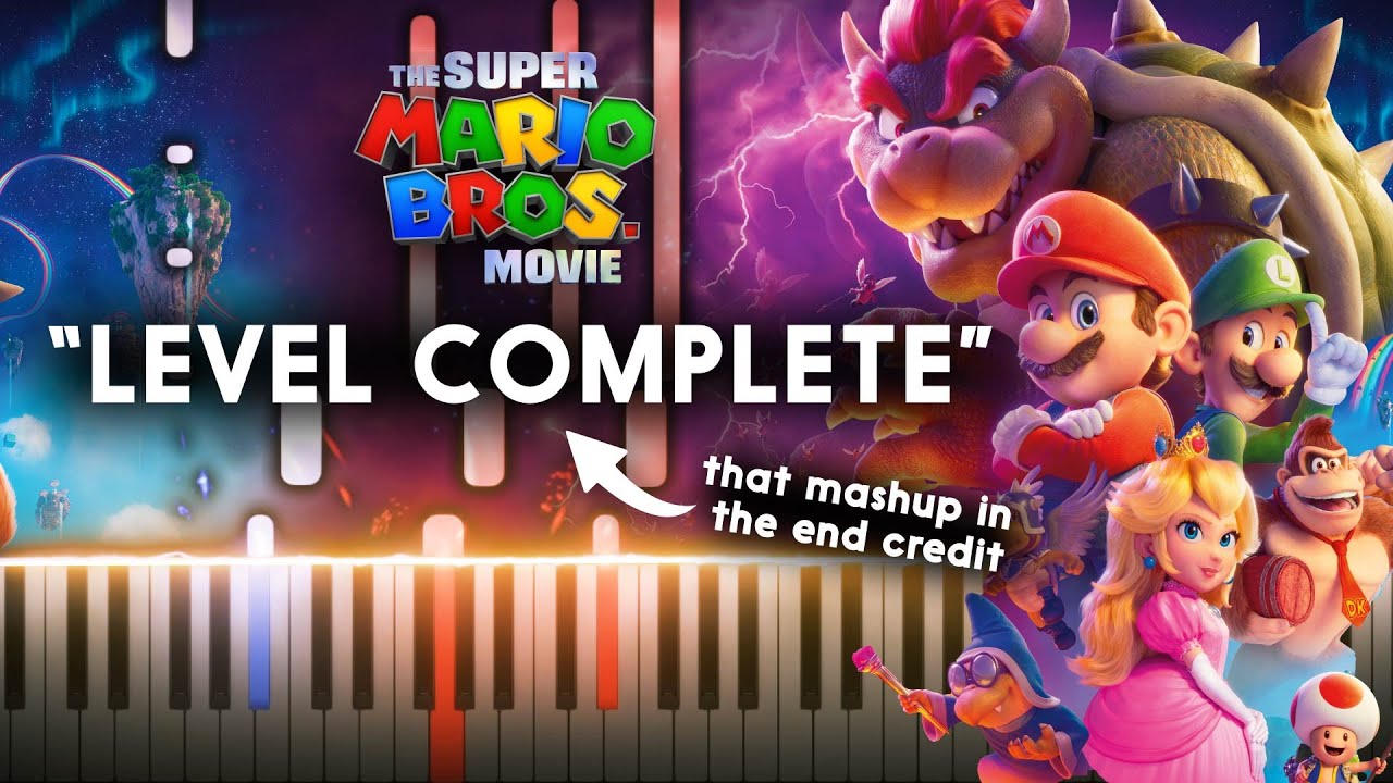 "Level Complete" (End Credit Mashup) - The Super Mario Bros. Movie OST (Synthesia Piano Tutorial)