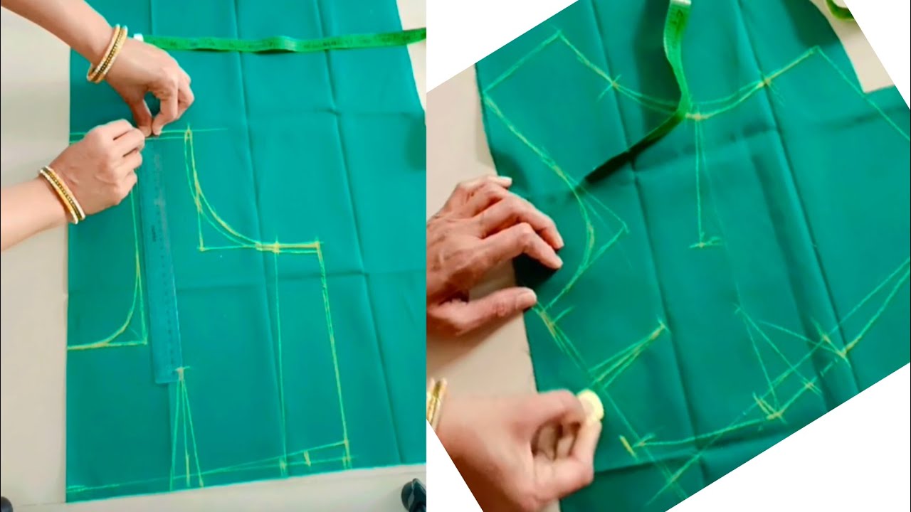 Perfect blouse cutting . Simple method  blouse cutting. 