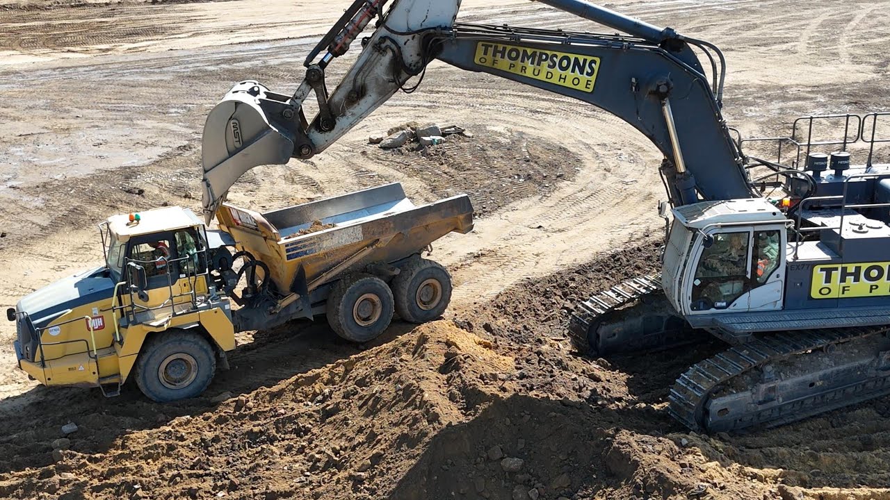 SUNDERLAND FILM STUDIOS GROUNDWORKS , EXCAVATORS AND DUMP TRUCKS