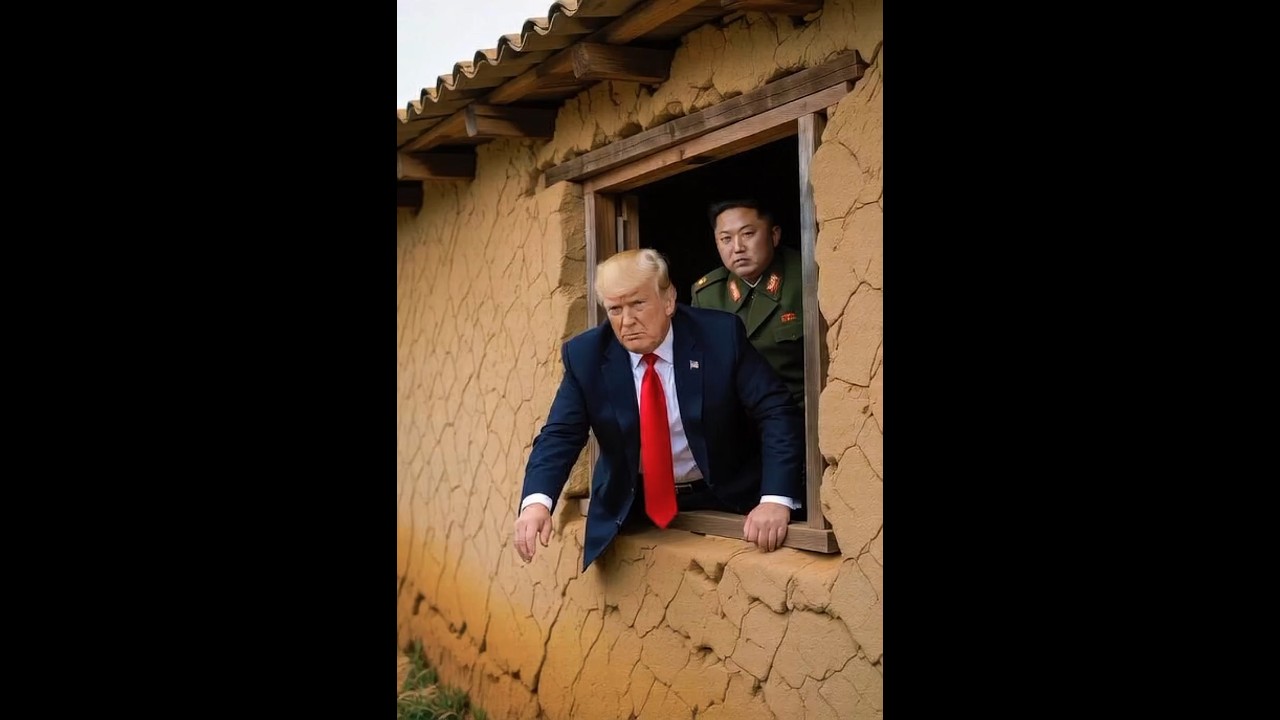 Trump Jumps Out the Window for a Water Drum 😂 | Kim Jong Un Watching Inside