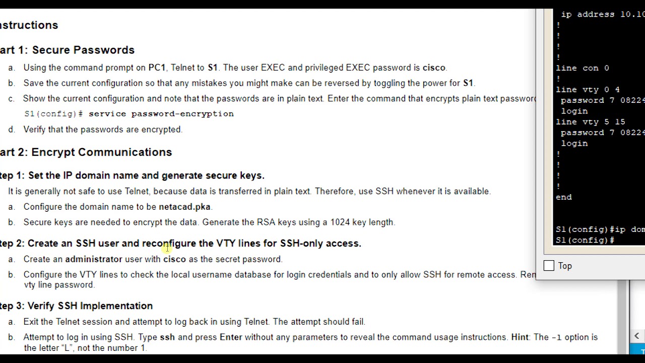 Packet Tracer 1.3.6 — настройка SSH