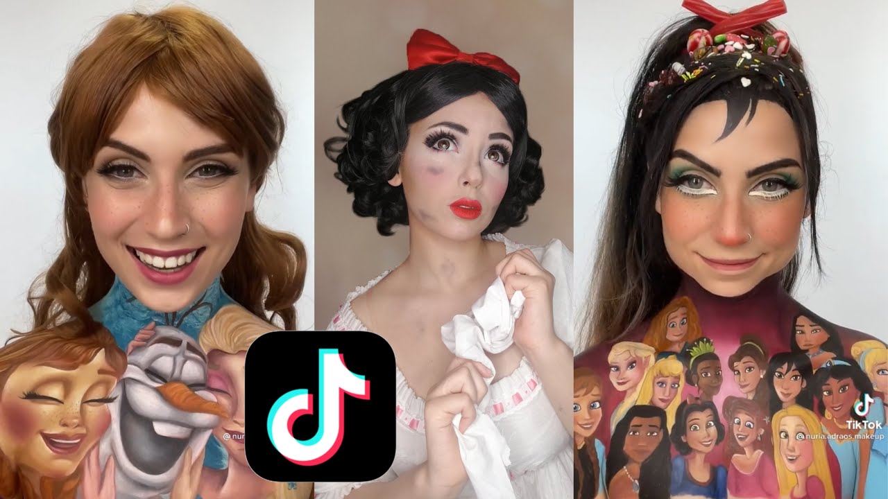 Maquillaje de Princesas de Disney en Tiktok | Video Montage ( tik tok )