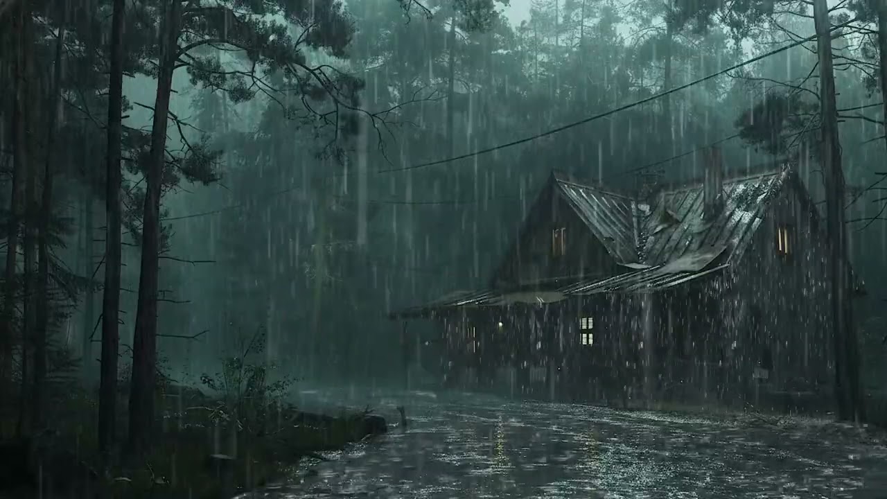 Relax with Heavy Rain in the Forest at Night | Sleep Sounds to Beat Insomnia & Anxiety Fast Sleep!