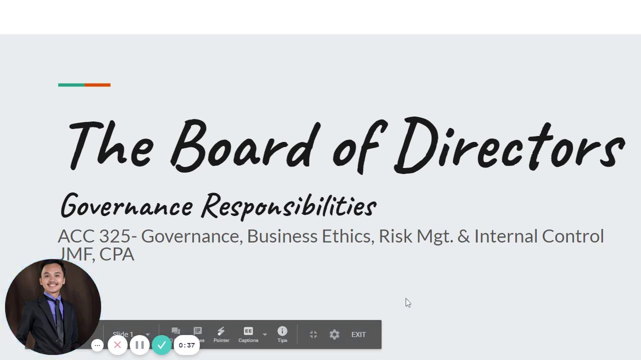 The Board of Directors: Governance Responsibilities