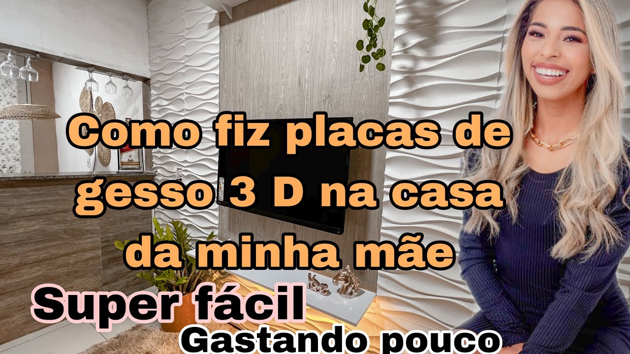 Transformei a parede da minha mãe com um painel de gesso 3 d - como fazer placa de gesso 3D
