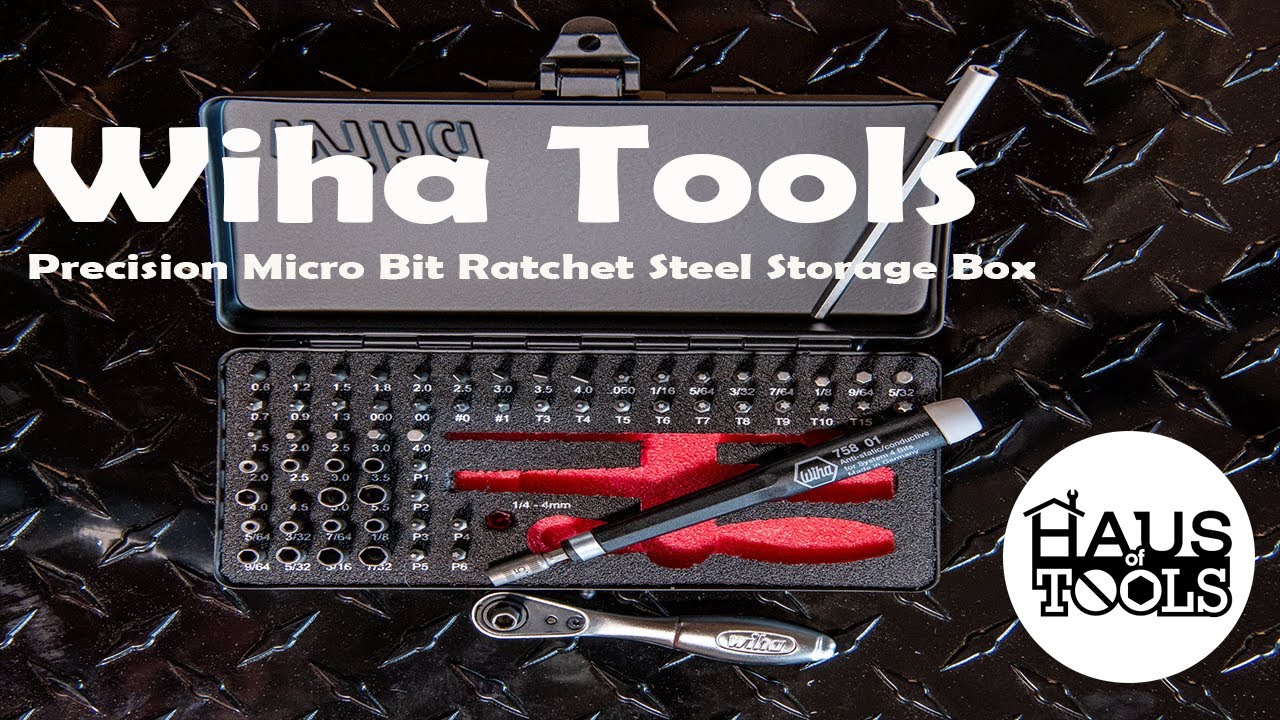 Wiha Tools 75965 Precision Micro Bit Ratchet Steel Storage Box, 65-Piece