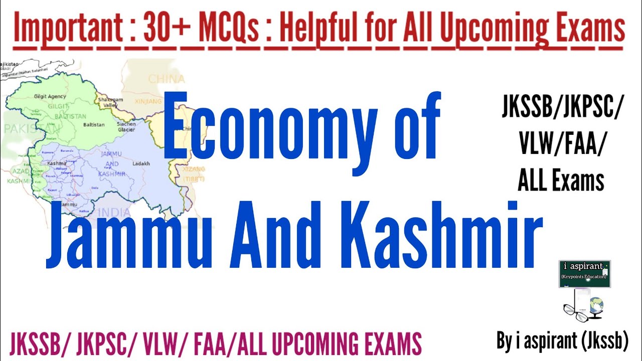 MCQ On Economy of Jammu and Kashmir | jkssb/JKPSC/VLW/FAA/SSC/All Upcoming Exams/important MCQ