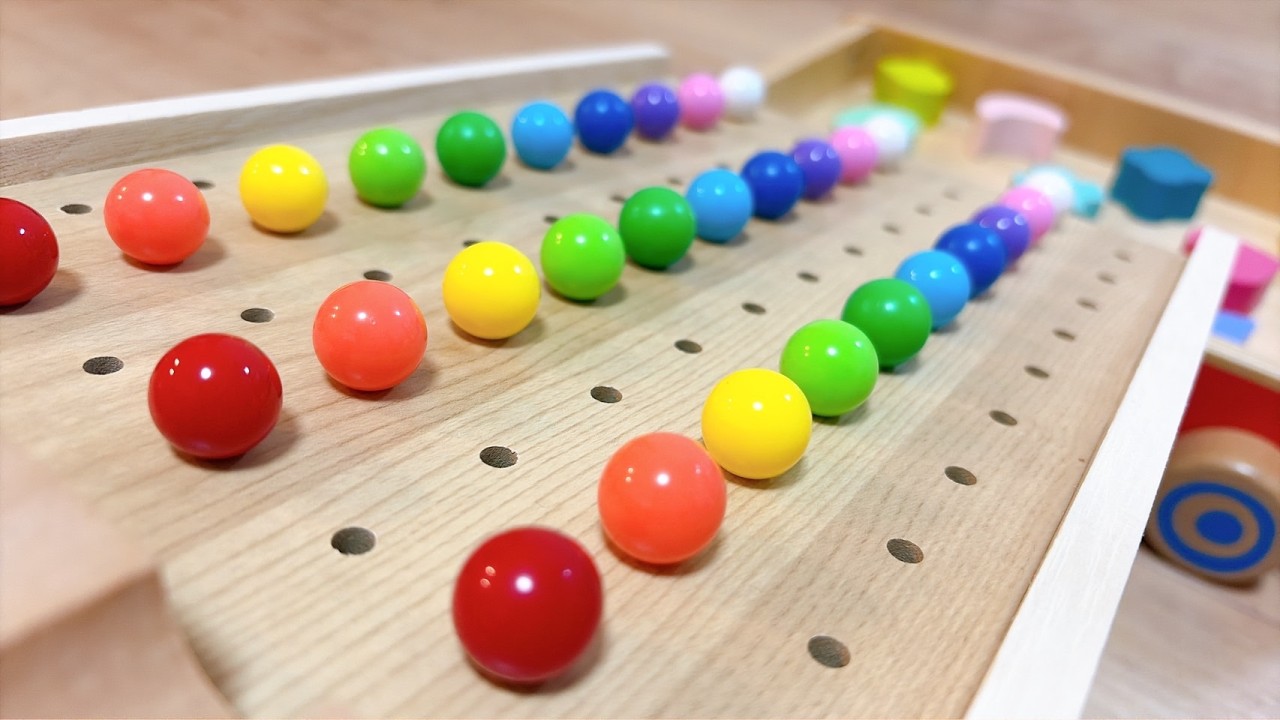 Marble Run ASMR ⭐︎ #10 | Радужная гонка шариков, автовоз и деревянная волнистая трасса