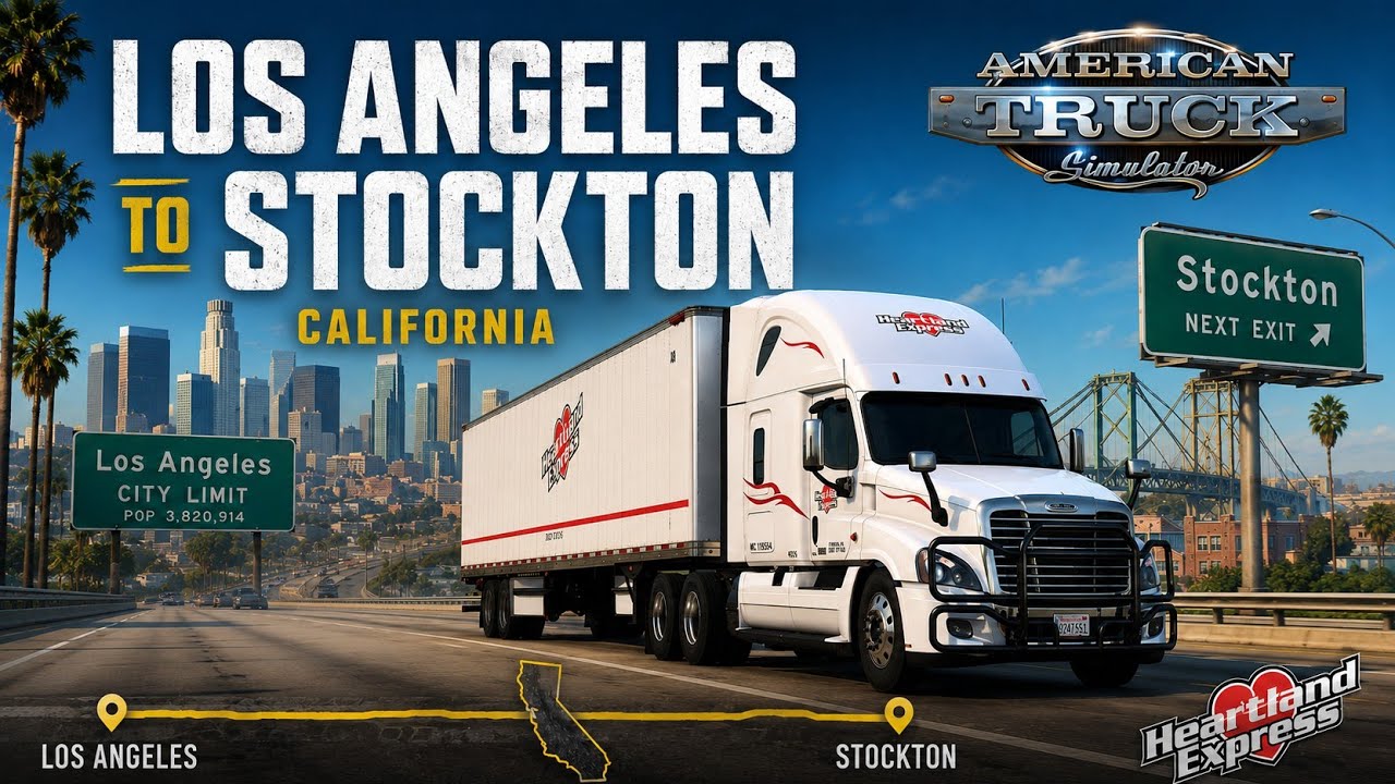 Los Angeles to Stockton, CA 🚛 | American Truck Simulator 