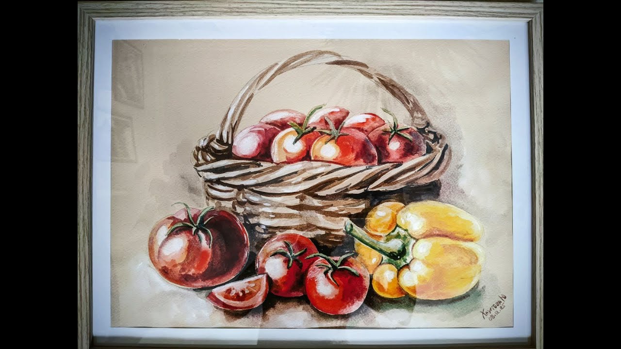 Paint With Me: Watercolor Still Life — Pepper & Tomatoes (Step-by-Step)