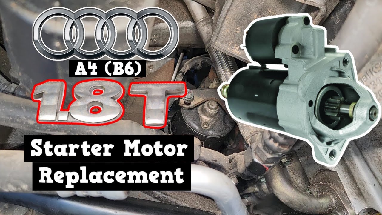 Снятие и замена стартера на Audi A4 1.8T Quattro