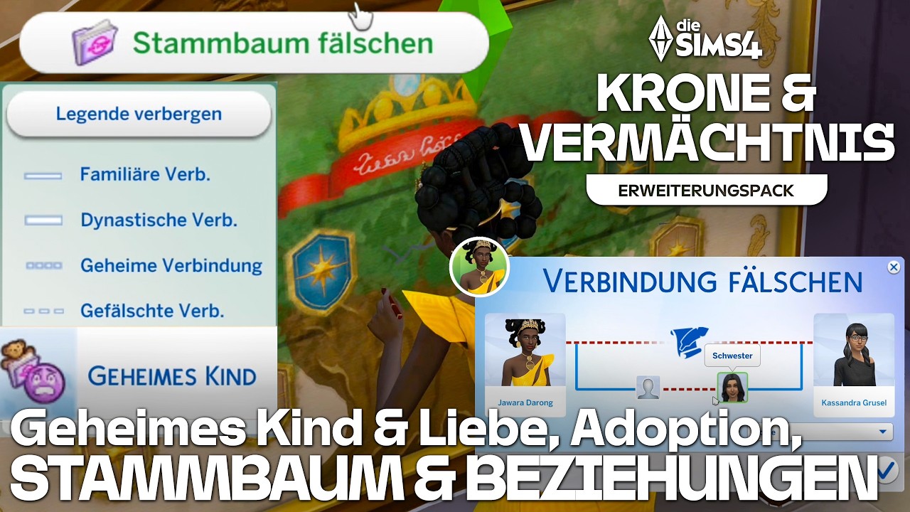 Weitere Pack-Features rund um STAMMBAUM und Beziehungen 👑 Die Sims 4 Krone & Vermächtnis Pack
