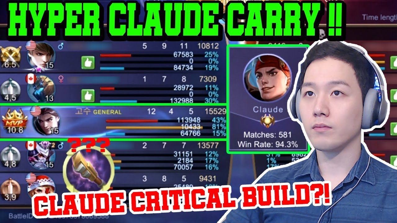 Hyper Claude Carry in rank with this build l Mobile Legends