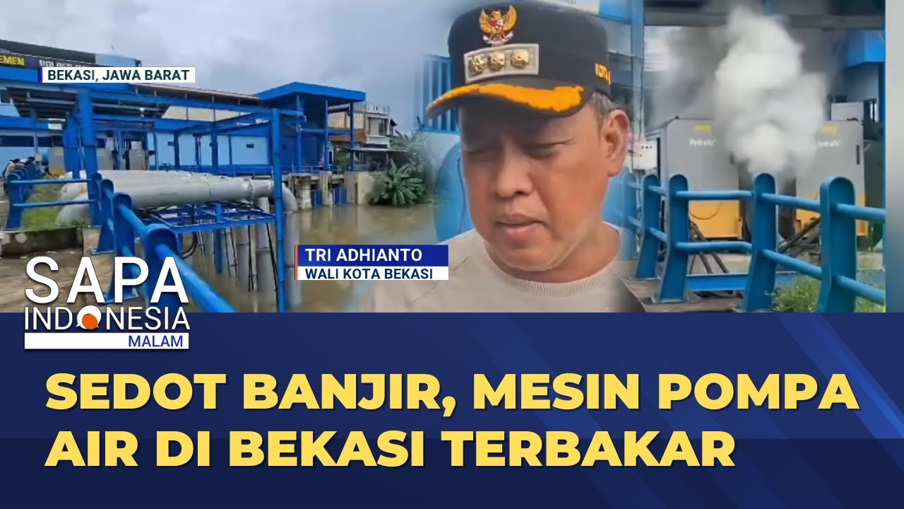 Mesin Pompa Air Terbakar saat Sedot Banjir di Bekasi | SAPA MALAM