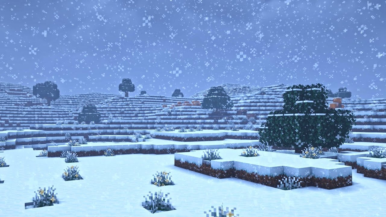 ❄️ Minecraft Relaxing Snow Storm Ambience w/ C418 Music Box