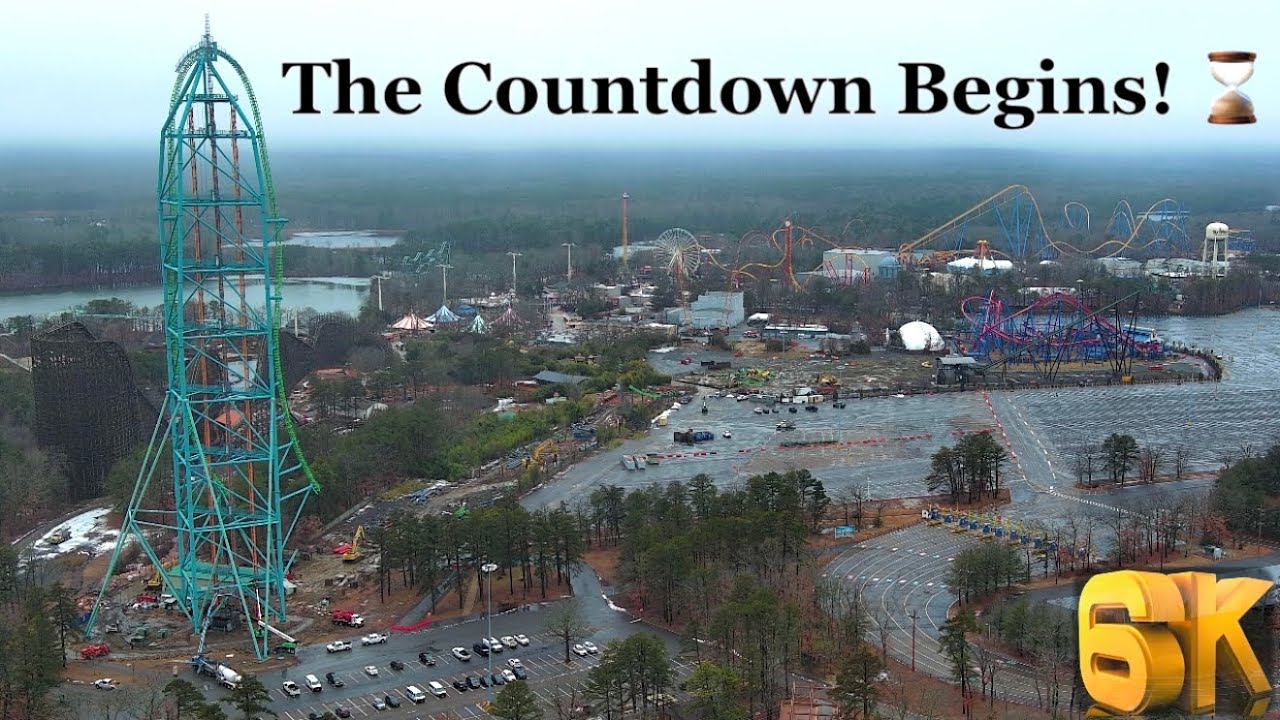The Demolition of Kingda Ka Pt 3: Explosives Planned 6K Drone Footage Six Flags Great Adventure