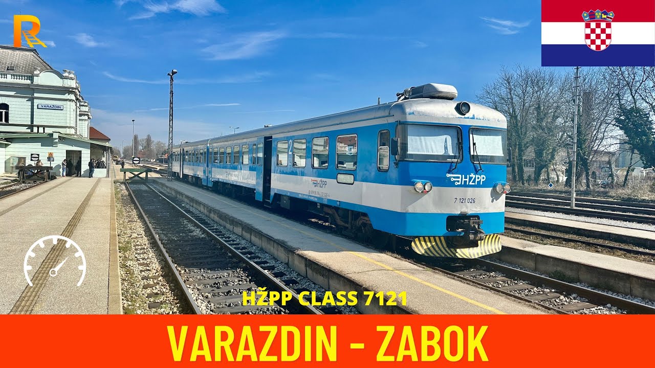 Cab Ride Varaždin - Zabok (Croatian Railways) train driver's view 4K