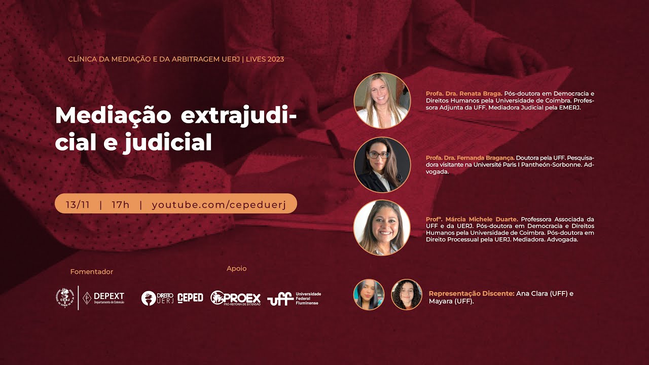 LIVE | Mediação Extrajudicial e Judicial | Clínica de Mediação e de Arbitragem da UERJ | CEPED UERJ