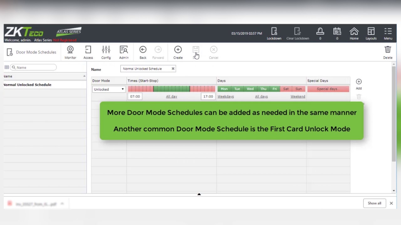 7 Door Mode Schedules